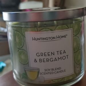Huntington Home 3 Wick Soy Blend Jar Candle Green Tea & Bergamont